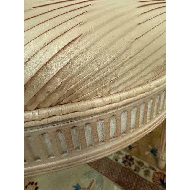 Gustavian Reproduction Parlor Chair in Pleated Silk For Sale - Image 12 of 12