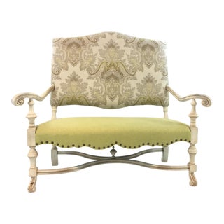 Currey & Co. French Country Windsor Settee For Sale