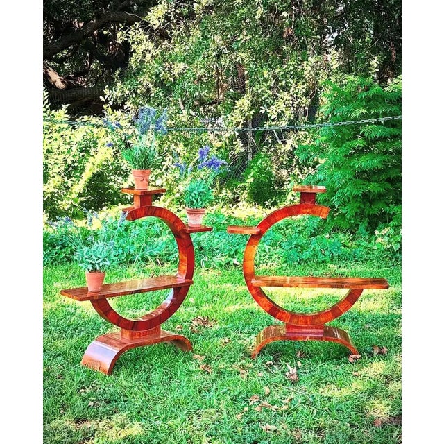 Art Deco Art Deco Plant Stands or Etageres of Figured Walnut - Individually Priced For Sale - Image 3 of 11