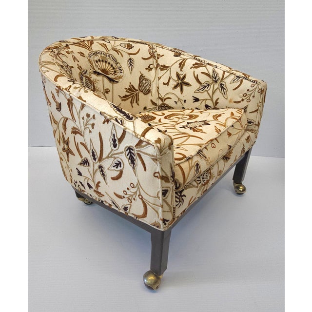 Mid-Century Modern 1960s Directional Petrified Needlepoint Cotton Felt Upholstered Lounge Chair For Sale - Image 3 of 11
