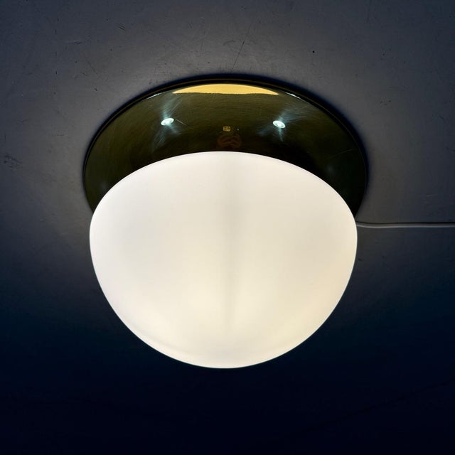 Brass & Glass Ceiling Lamp from Glashütte Limburg, 1970s For Sale - Image 6 of 16