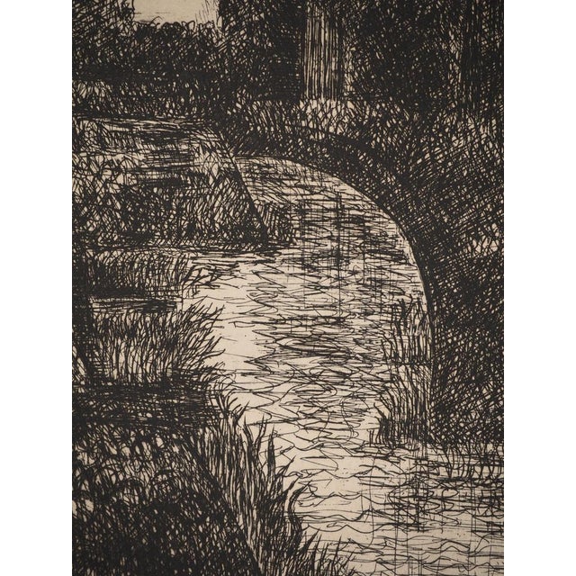 Marcel Gromaire, Along the River, Original Engraving For Sale - Image 5 of 6