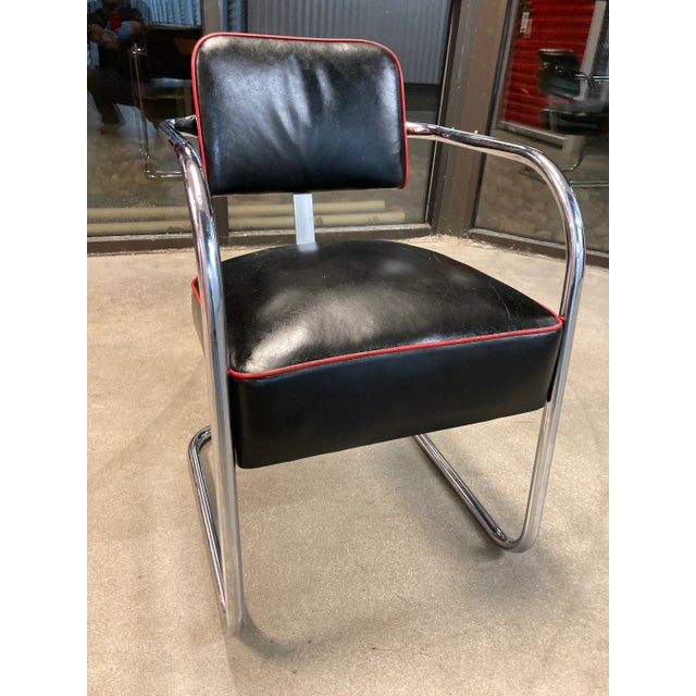 Art Deco American Art Deco Chrome Cantilever Chair From Royal Metal Circa 1930s For Sale - Image 3 of 13