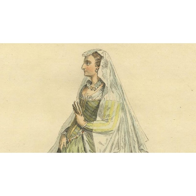 Paper European School, Roman Noblewomen Costume, 1749, Paper Engravings For Sale - Image 7 of 9