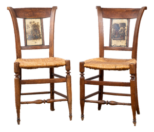 Pair of Antique Rush Seat Chairs