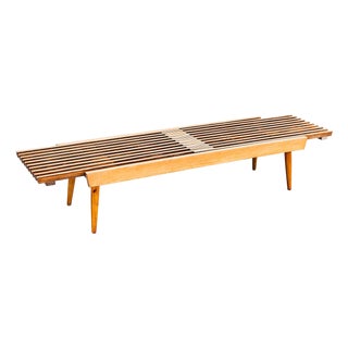 1960s Mid Century Modern Slatted Bench / Coffee Table From Yugoslavia For Sale