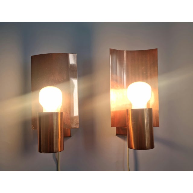 Mid-Century Copper Wall Lamps, Denmark, 1968, Set of 2 For Sale - Image 17 of 18