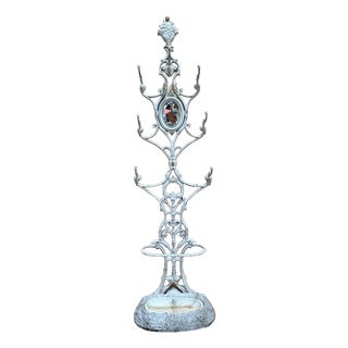 Art Nouveau Cast Iron Coat Rack with Drip Tray, 1890s For Sale