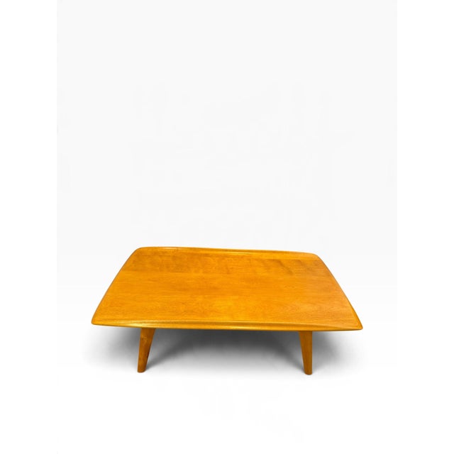 Authentic vintage Heywood-Wakefield coffee table in the company’s classic Champagne finish, factory-marked 319 G...
