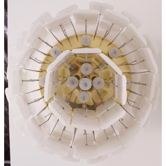 Metal Large Murano Glass and Brass Ceiling Light, 1970s For Sale - Image 7 of 11