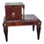 1920s Mahogany Leather Top Sofa End Table Brass Column Lion Pull Carved For Sale - Image 9 of 16