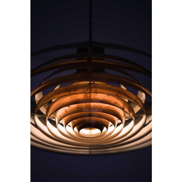 Langelinie Pendant Lamp in Copper attributed to Poul Henningsen, 1950s For Sale - Image 9 of 12