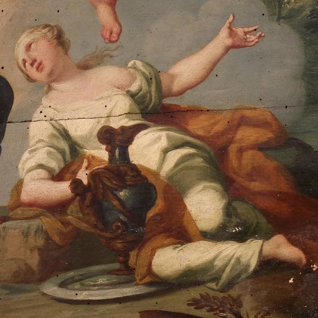 Mid 18th Century Italian Artist, Hermes Entrusts Dionysus to the Nymphs of Mount Nysa, 1760, Oil on Panel, Framed For Sale - Image 5 of 16