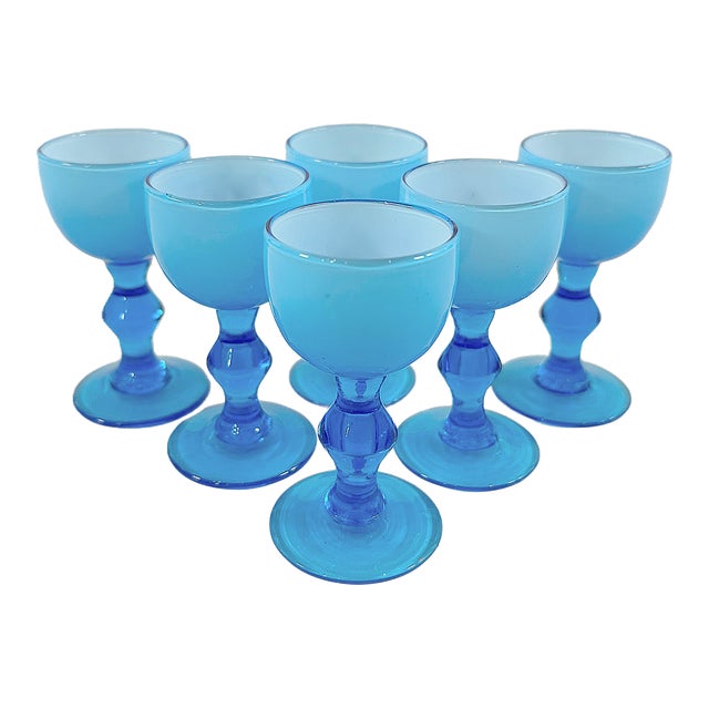 1960's Italian Carlo Moretti Turquoise Cordials - Set of 6 | Chairish