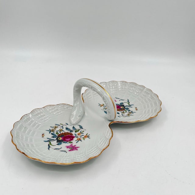 Vintage Haviland Limoges Pondichery Double Scallop Shell Handled Serving Dish Compote Dish For Sale In New York - Image 6 of 11