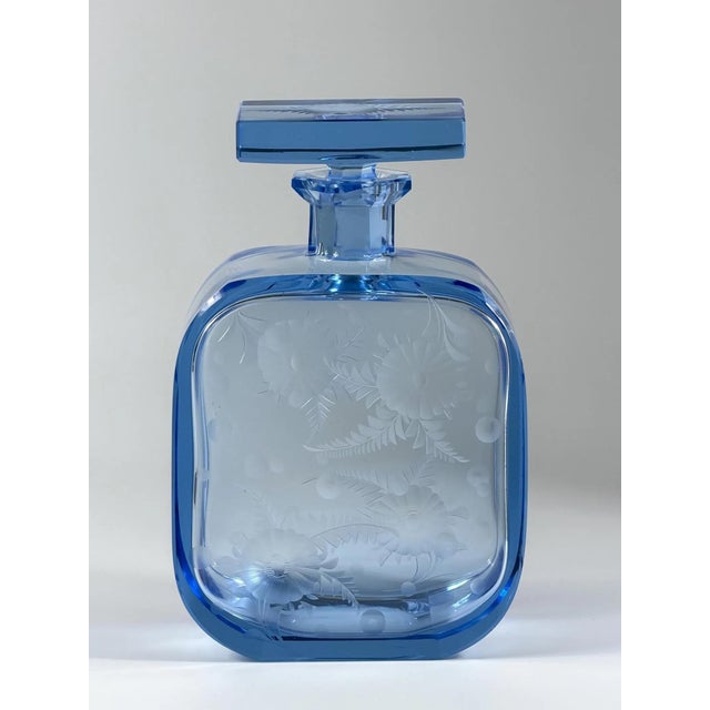 A beautifully proportioned Czech Art Deco glass decanter, most likely dating to the 1920s–1930s, distinguished by its...