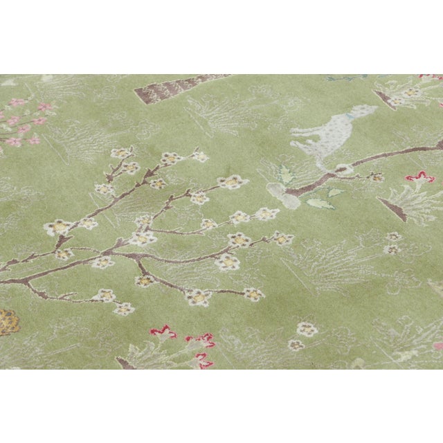 Contemporary Rug & Kilim’s Modern Pictorial “Tree of Life” Runner in Green With Pictorials For Sale - Image 3 of 7