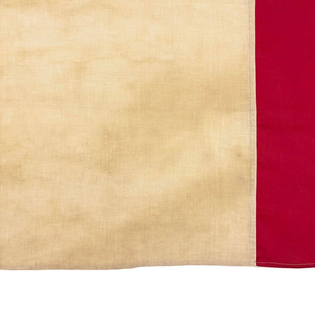 French Cotton Flag Sewn From Vintage Textiles For Sale - Image 4 of 5