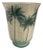 Elegant Hand-Painted Glass Vase With Decoupage Palm Tree Design For Sale