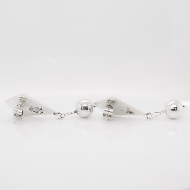 Pair of Mexican Mid-Century William Spratling Sterling Silver Drop Earrings For Sale - Image 9 of 12
