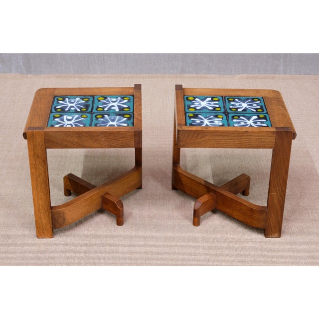 Vintage Side Tables by Guillerme & Chambron for Votre Maison, 1950s, Set of 4 For Sale - Image 12 of 16
