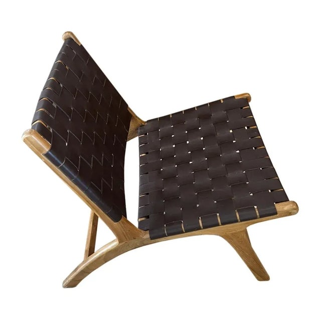 Leather & Wood Chairs by Olivier De Schrijver, 1990s, Set of 2 Chairish