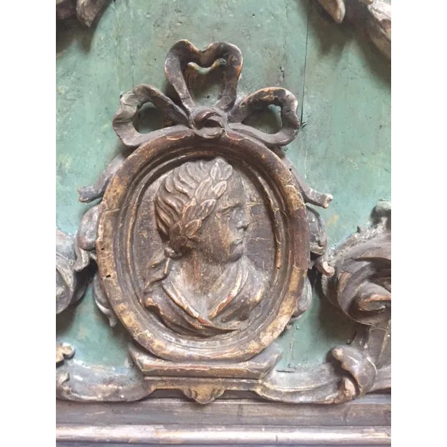 Metal Late 18th Century Italian Green & Gold Mirror For Sale - Image 7 of 12