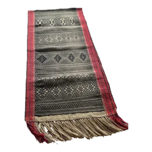 Vintage Chin Myanmar Table Runner Indigenous Tribal Back-Strap Loom Cotton Textile