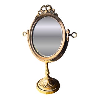 Antique French Bronze Vanity Mirror, 1890s For Sale