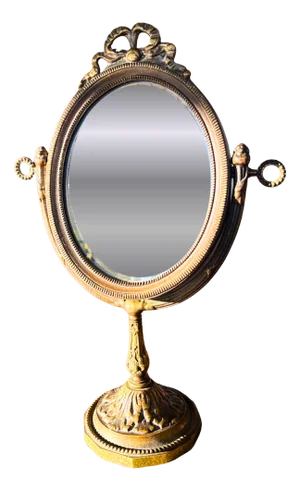 Antique French Bronze Vanity Mirror, 1890s