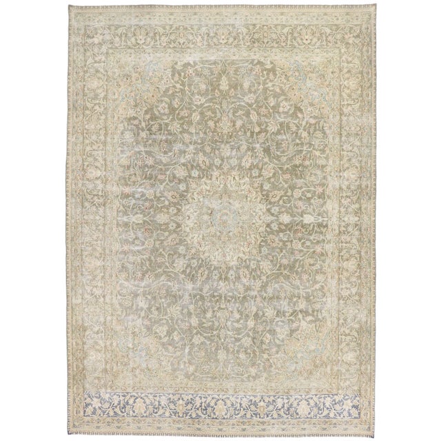 Early 20th Century Antique Persian Kerman Rug, 09'11 X 13'11 For Sale - Image 9 of 9