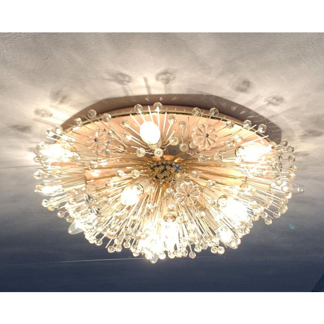Austrian Flower Snowflake Ceiling Lamp by Emil Stejnar for Rupert Nikoll, Vienna, Austria, 1950s For Sale - Image 6 of 18