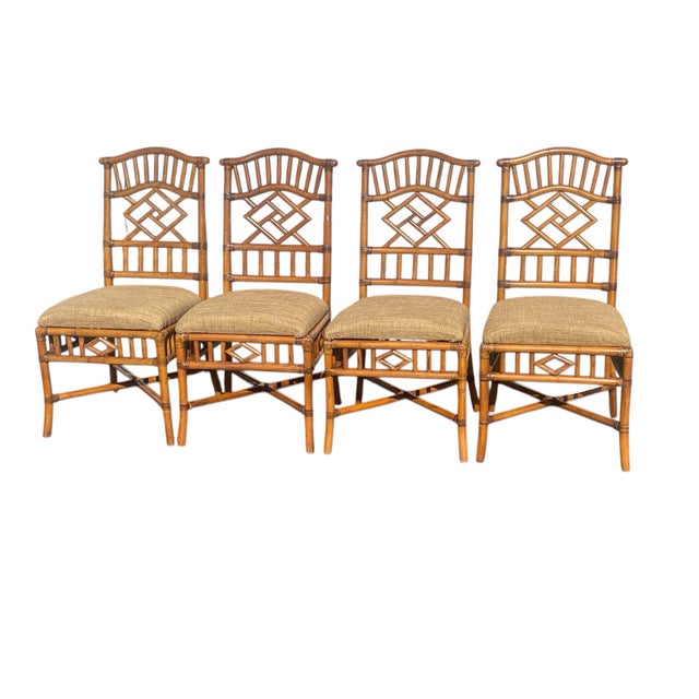 Chocolate Pair of Vintage Tommy Bahama Natural Bamboo Chairs For Sale - Image 8 of 8