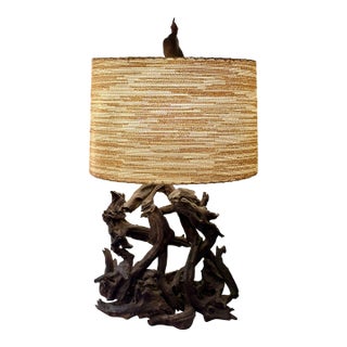 Mid Twentieth Century Driftwood Assemblage Table Lamp For Sale