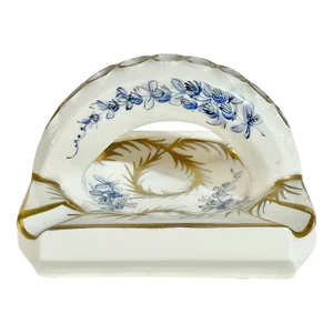 Vintage French Hand Painted Porcelain Cigarette Holder Ashtray