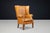 Sculptural Barrel-Back Wing Chair in Patinated Cognac Leather, 1870 For Sale - Image 13 of 14
