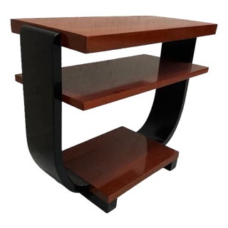 Two-Tone Geometric Art Deco Side Table by Gilbert Rohde for Brown Saltman For Sale