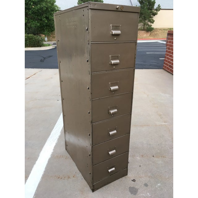 Mid-Century Modern Art Metal Industrial 7-Drawer Vertical File Cabinet For Sale - Image 3 of 13