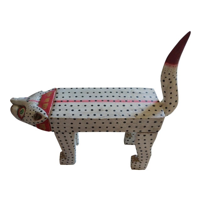 Indonesian Hand Carved Wooden Cat Table Chairish