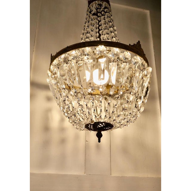 Large French Empire Tent Chandelier, 1920s For Sale - Image 6 of 8