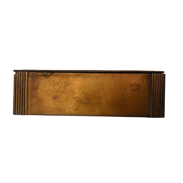 1935 Rockwell Kent Bacchus Dionysus Copper Cigarette Box Chase - Rare Art Deco Relief Sculpture For Sale - Image 9 of 10