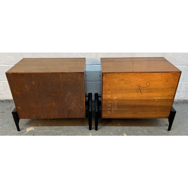 Mid 20th Century Pair of Helen Hobey Walnut Nightstands by Baker Furniture, Attributed For Sale - Image 9 of 14