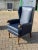 Set of Blue Leather Armchair & Foot Stool For Sale - Image 6 of 11