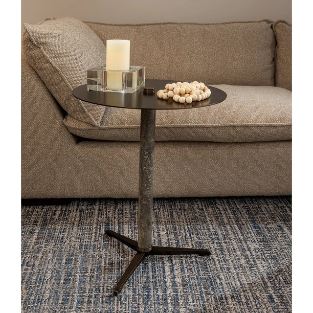 2020s Tivoli Marble Gray/Bronze Drinks Table For Sale - Image 5 of 7