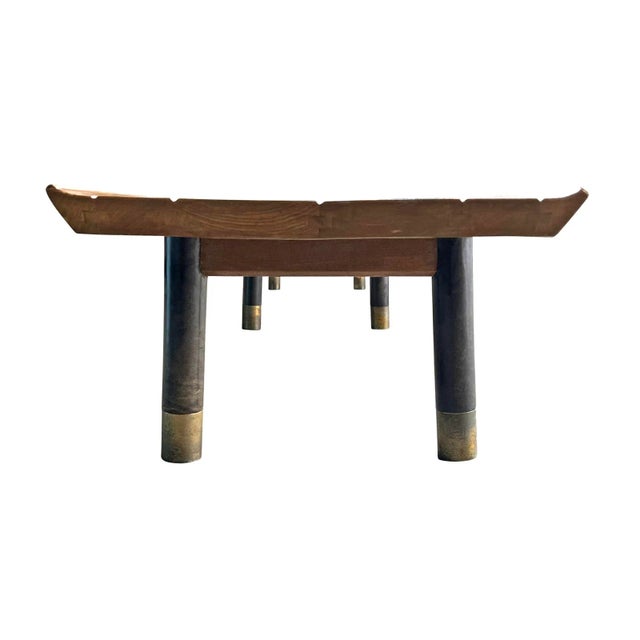 Tan Monumental Mid-Century Bench For Sale - Image 8 of 13