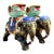 Vintage Glazed Ceramic Polychromed Elephants - A Pair For Sale