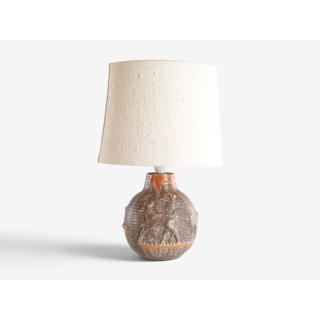 Mid-Century Modern 1960s Mid Century Modern Michael Andersen & Son, Table Lamp, Brown Stoneware For Sale - Image 3 of 12