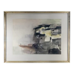 Chinese or South East Asian Watercolor Inkwash Painting