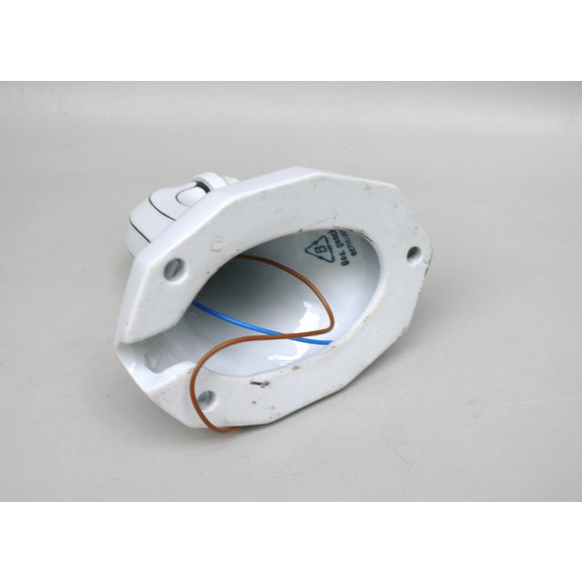 German Wall Lamp in Porcelain and White Cased Glass, 1890s For Sale - Image 16 of 18