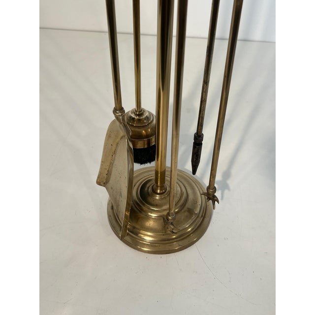 Brass Neoclassical Style Brass Fireplace Tools. French. Circa 1970 For Sale - Image 8 of 12